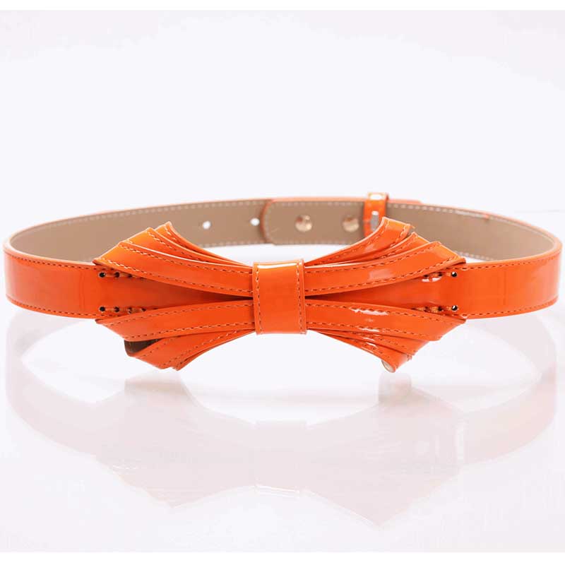 122 women's belt big bow sweet women's japanned leather thin belt strap belt fashion