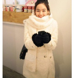 1250# new Korean fashion sweet sent Princess cashmere warm thick wool coats jackets scarves