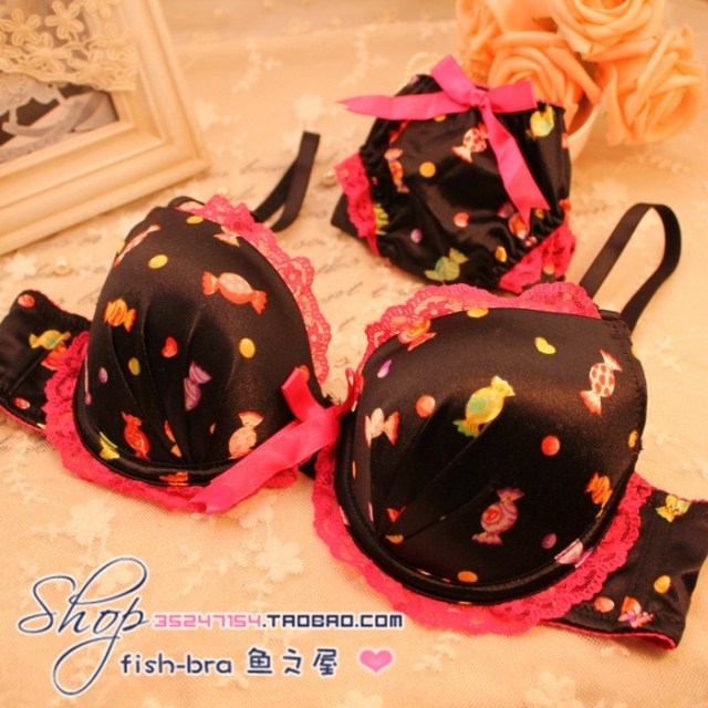 12k thick cup satin candy 70b85ab bra set