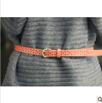 13 spring and autumn topshop cutout cowhide belt strap women's genuine leather belt cummerbund