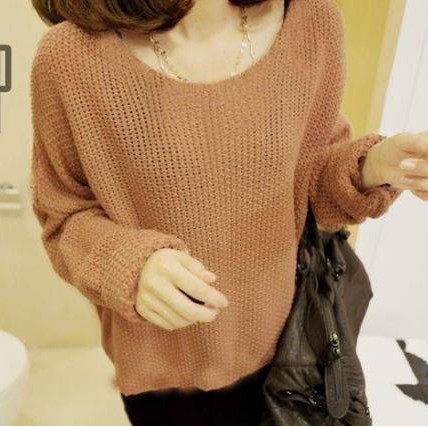 1325 o-neck loose long-sleeve pullover sweater basic sweater shirt