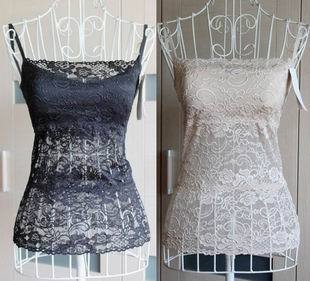 15$ Mini Order Free Shipping 2 cutout decoration lace tube top tube top long design spaghetti strap vest basic pad