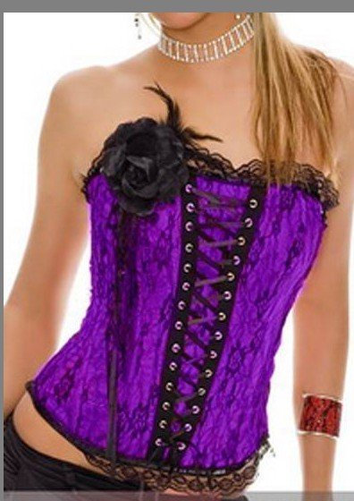 15% OFF Big plus size free shipping Sexy corset body shaper women lace corset flower white/purple/red KC5194