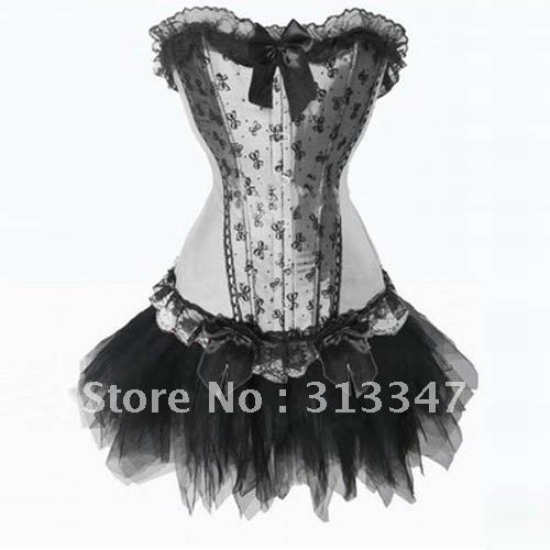 15% off free shipping sexy lingerie Body of thin underwear with skirt New Strapless Boned Corset  wholesale retail bustier cs321