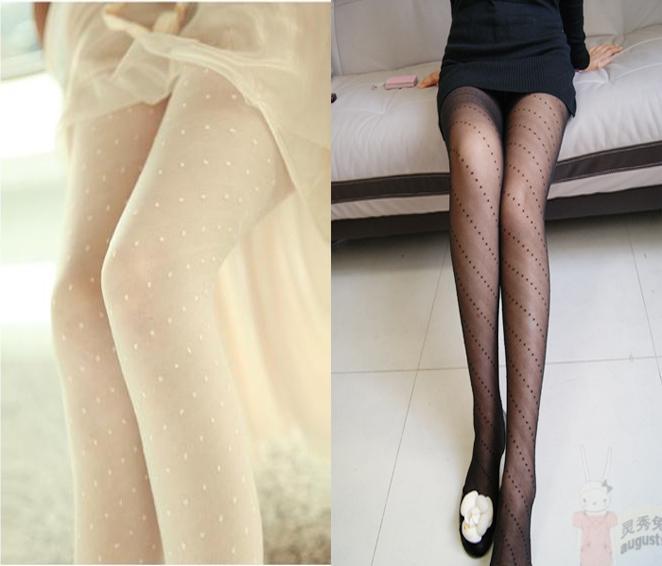 $15 off per $150 orde free shipping Black and white jacquard oblique stripe dot stockings stovepipe socks pantyhose socks 1104-h