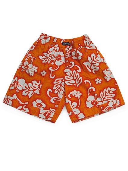 $15 off per $150 order Casual Hawaii Beach Style Orange Chinese Redbuds Prints Retail Seniya&Coozy Cotton Shorts Pants