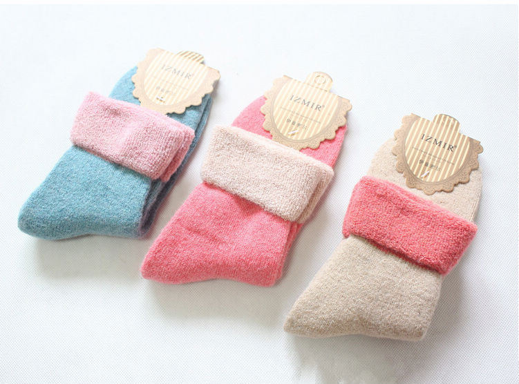 150pairs/lot Wool and coney thickened socks  color matching purfle woolen and coney hair socks weekly socks free shipping