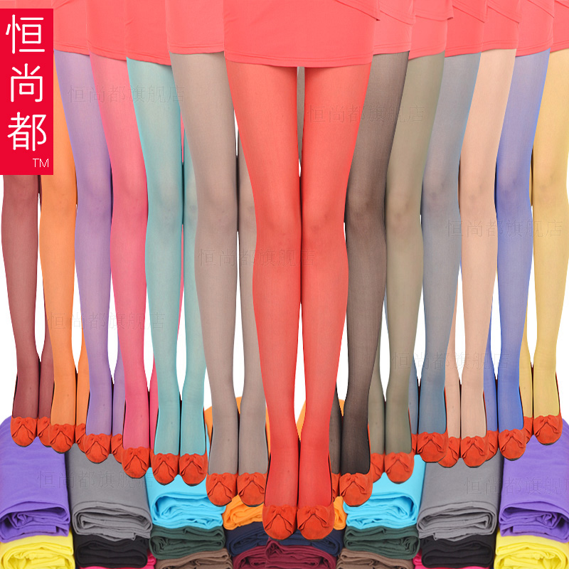 15d ultra-thin spandex candy color transparent pantyhose sexy stockings sweet multicolour female