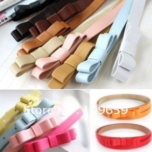 15pcs/lot,Waistband Faux Leather Belt Waist Multicolor, lady's Casual Style,Double bowknot belt,Free Shipping WholesaleW-008