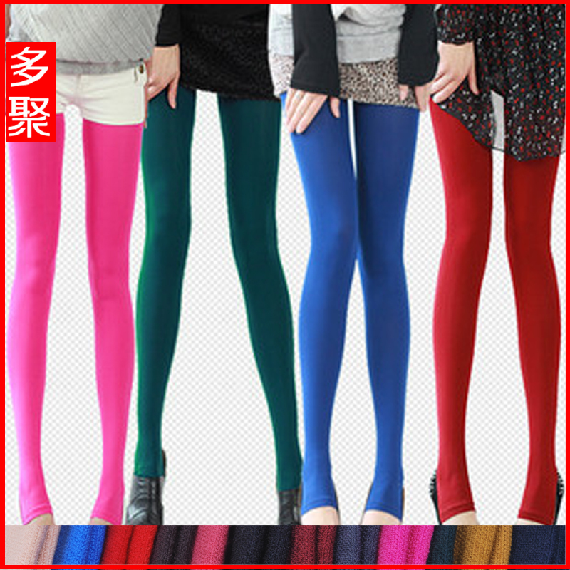 19 autumn and winter all-match plus velvet legging pants step stockings plus size clothing solid color