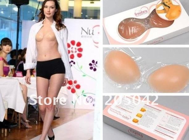 1pair Sexy Invisible Self-Adhesive Strapless Silicone Free bra Fashion freebra