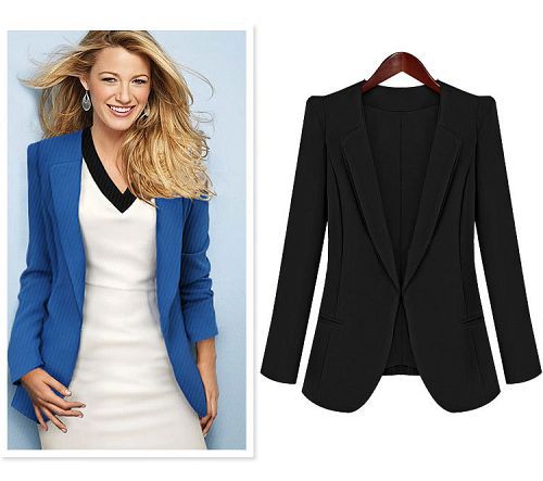 1pc BLACK BLUE for choose Fashion Casual Basic Slim Foldable Lapel Suit Jacket Blazer Coat XL/L/M/S 70070-70077