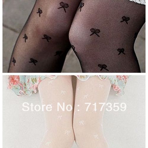 1pc Black/white New Style Fashion Sexy Lovely Little Bow Tights Pantyhose Stockings + Wholesale +Cheap price   651106