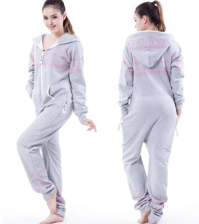 1pc  Fedex Free Shipping /  British Style Unisex Jumpsuit  / Adult Fleece Hoodies /  Oversize /Grey +Print  E300-62