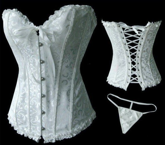 1pc  free shipping sexy white corset sexy  party corset, ladies leather corset MZ2195