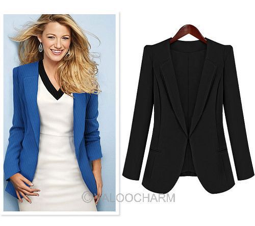 1pc new fashion women blazer foldable sleeve button suit jacket coat outwear 70070 -70077