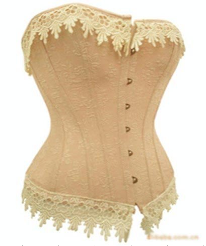 1pcs Corset Bustier of Sexy new Rocker Art white shapeware flower edge Design free shipping A1258