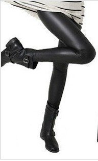 1pcs free shipping  fashion high waist matte faux leather legging tights pencil leather pants