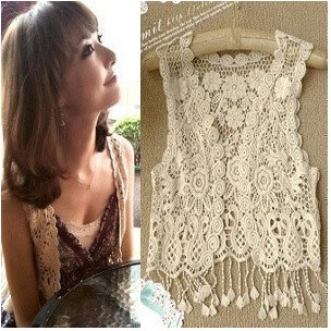 1pcs frees shipping Female vivi ayuki bohemia full embroidered cutout tassel small cape vest