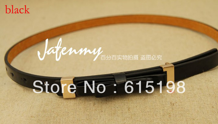 1pcs/lot multilayer bow leather belt Korean all-match waistband female fine belt black/orange leather belt YD053