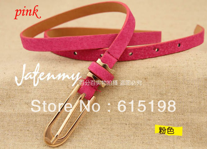 1pcs/lot  Simple long waist fine pig leather skinny belt Korean all-match belt female fine waistband 7 colors choose YD062