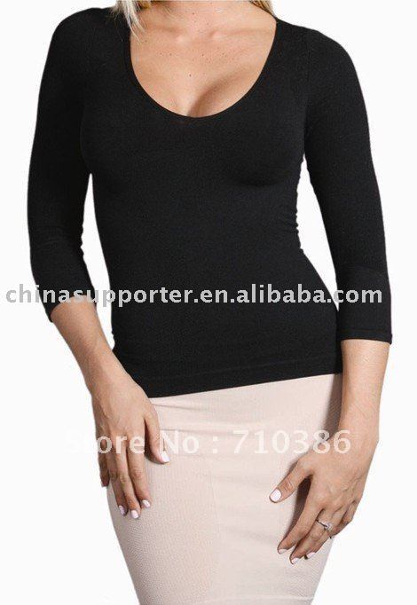 1pcs only China Post Air Free and Color Black nude slimming Long sleeve,3 of 4 Sleeve Shaper - Upper Arm Trim