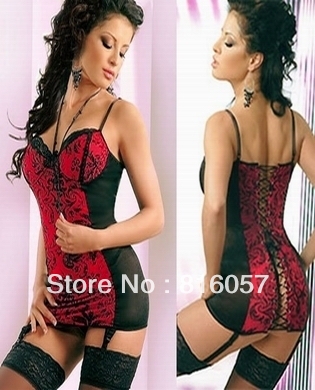 1pcs Sexy Beauty Corset lingerie honorable Lace Up Boned Satin Lace Corset Bustier Hook Bow Busk G-string free shipping