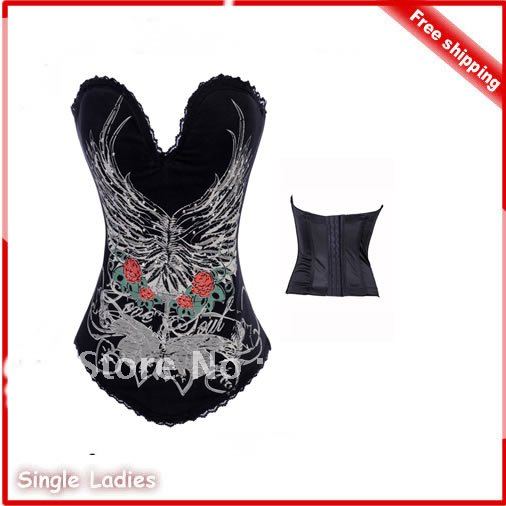 1pcs  Sexy Party queen Bustier Art design Women Corset Rocker Fashion Chemise Lace Overbust  2013  peach  free shipping