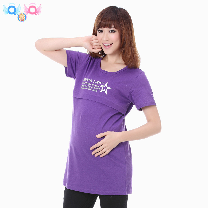 1pcs Sports casual all-match maternity clothing maternity short-sleeve T-shirt nursing clothing nursing clothes nursing loading