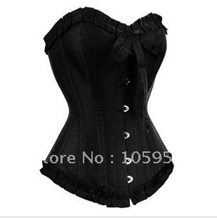 1Set Free Shipping!100% New,lace up black color sexy corset with g string,sexy lingeries good choice,wholesaler