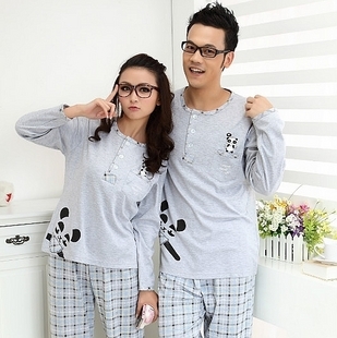 2 2011 autumn long-sleeve lovers sleepwear 100% cotton cute doll hot-selling lovers set