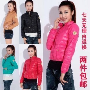 2 2012 stand collar women's short design down coat