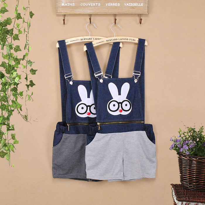 2 2012 summer female two ways denim bib pants shorts