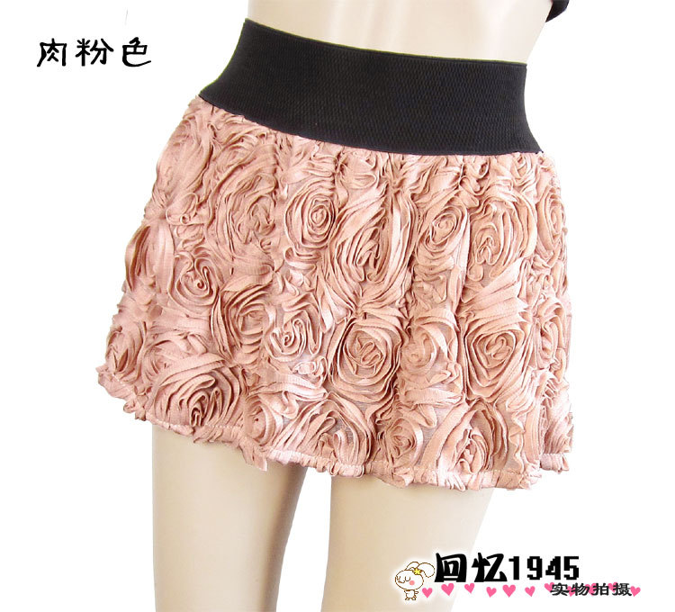 2 ! 622 beautiful three-dimensional rose lace small skirt Leather fashion