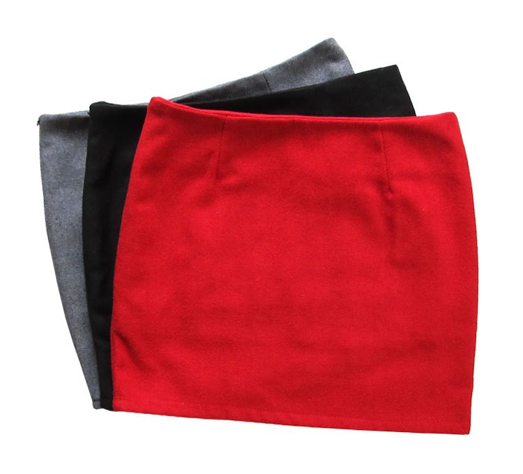 2 ! all-match woolen slim hip skirt miniskirt small a side zipper 820 Leather fashion