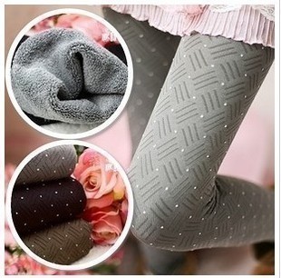 2 autumn and winter dot plus velvet thickening bamboo charcoal warm pants winter legging ankle length trousers female