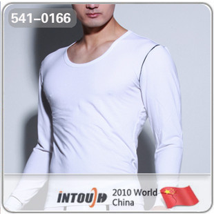 2 intouch male underwear modal big o-neck long-sleeve basic shirt 541 - 0166