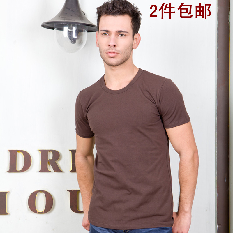 2 male modal short-sleeve male o-neck basic shirt bamboo fibre loose t-shirt male underwear male