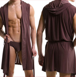 2 n2 n male bathrobe super smooth sexy robe with a hood bathrobe sleepwear at home service