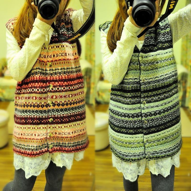 2 national trend plus size wool rabbit wool knitted medium-long thermal sweater vest