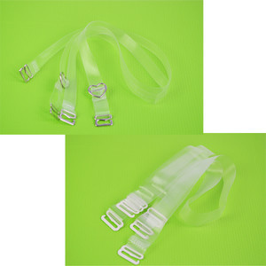 2 Pairs Comfort Detachable Adjustable Invisible Clear Bra Straps 10mm 15mm 6595