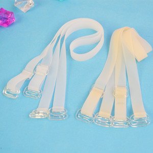 2 Pairs Nude/Milky White Comfort Detachable Adjustable Gel Bra Straps 10mm 6593