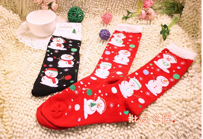 2 pairs women's snow man Christmas socks