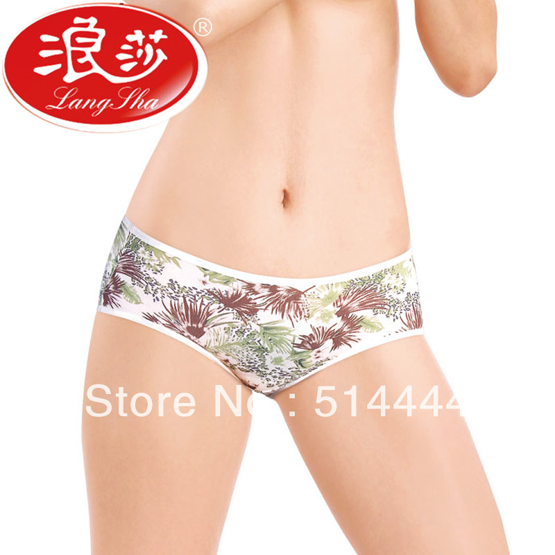 (2 pcs/lot) antigerm / Bacteria  panties women's bamboo fibre  trigonometric panties fashion print trigonometric panties