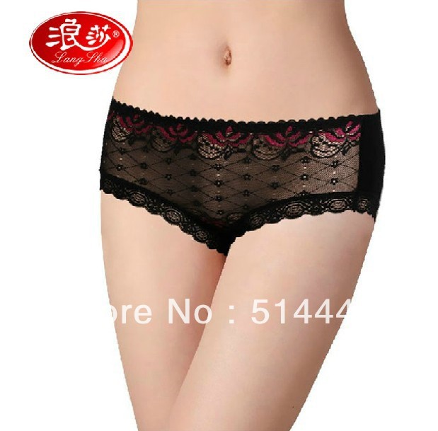 (2 pcs/lot) antigerm/ bacterium panties panty sexy lace quality bamboo fibre trigonometric panties