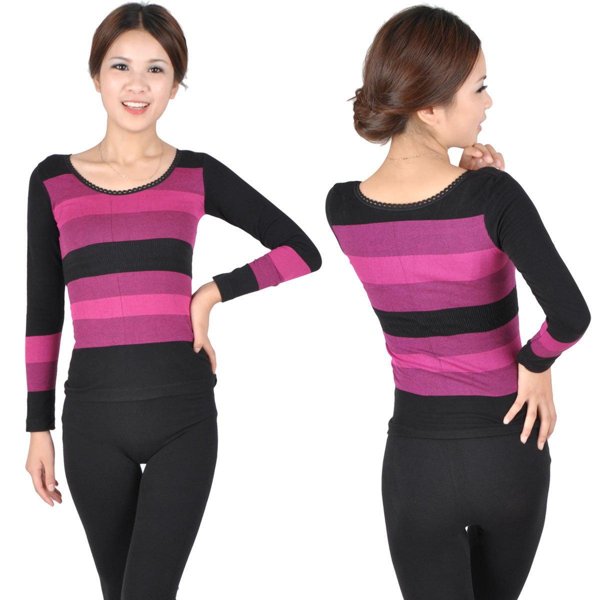 2 pcs Women's thermal underwear set Women long design long johns long johns set women's tight d-11906