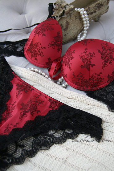 2 single-bra bal lo m red beautiful satin print lace bra set