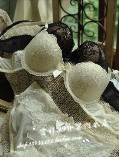 2 summer beige lace exquisite thin thick underwear bra set