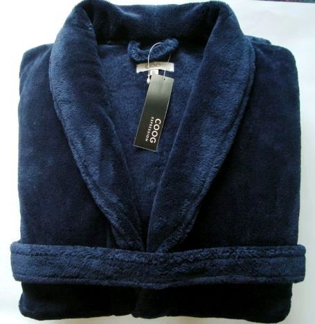 2 ultrafine thickening coral fleece robe sleepwear bathrobes dark blue male