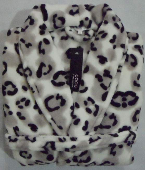 2 ultrafine thickening coral fleece sleepwear robe bathrobes lovers leopard print flannel